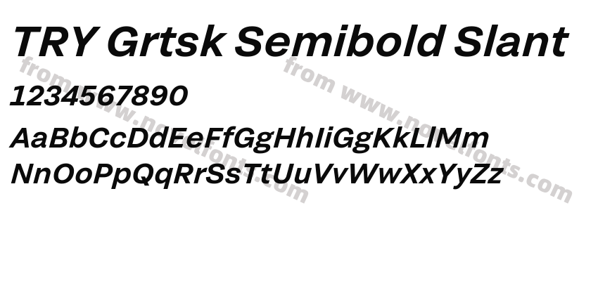 TRY Grtsk Semibold SlantPreview