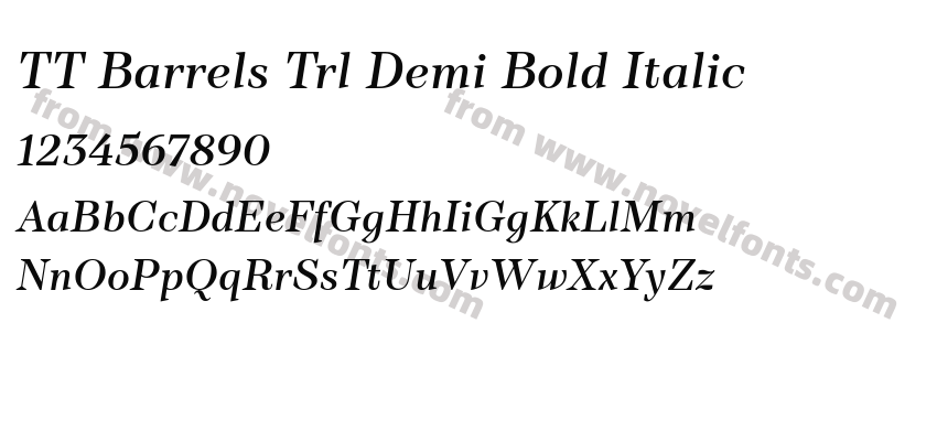 TT Barrels Trl Demi Bold ItalicPreview