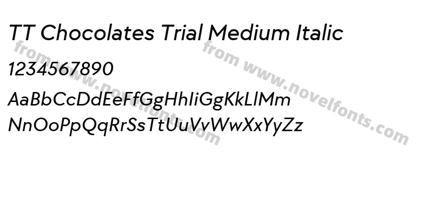 TT Chocolates Trial Medium ItalicPreview