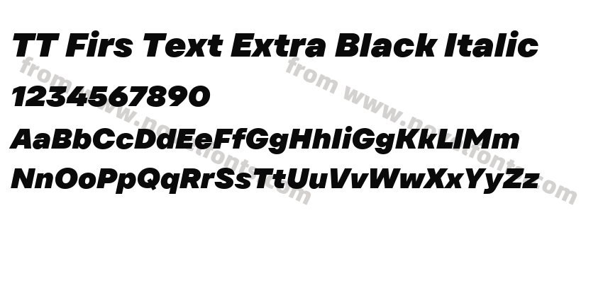 TT Firs Text Extra Black ItalicPreview