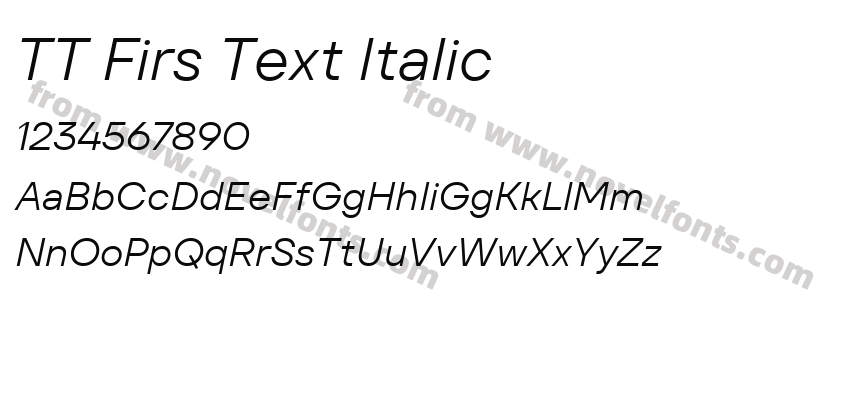 TT Firs Text ItalicPreview