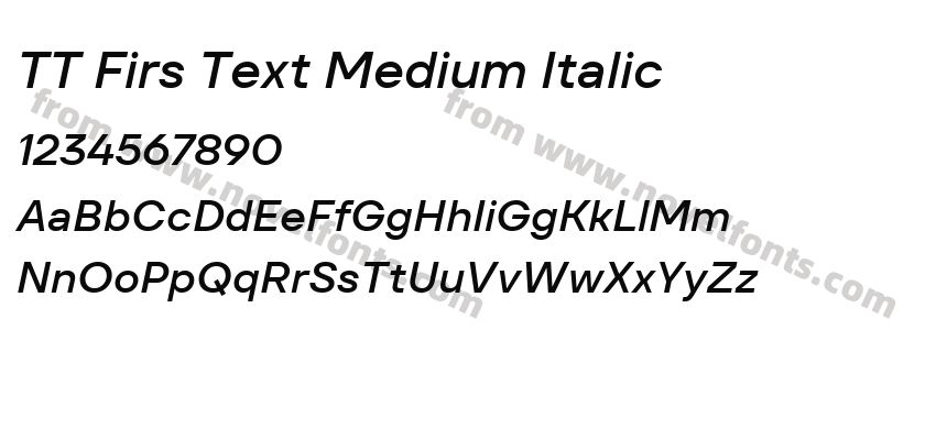 TT Firs Text Medium ItalicPreview