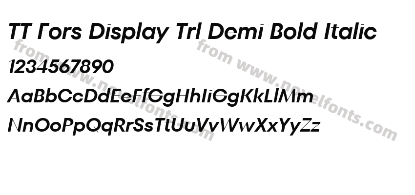 TT Fors Display Trl Demi Bold ItalicPreview