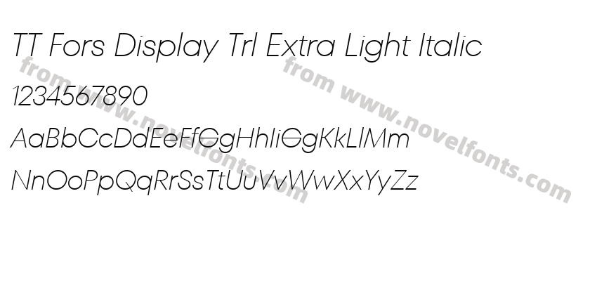 TT Fors Display Trl Extra Light ItalicPreview