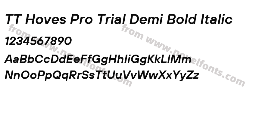 TT Hoves Pro Trial Demi Bold ItalicPreview