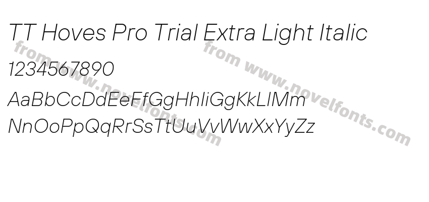 TT Hoves Pro Trial Extra Light ItalicPreview