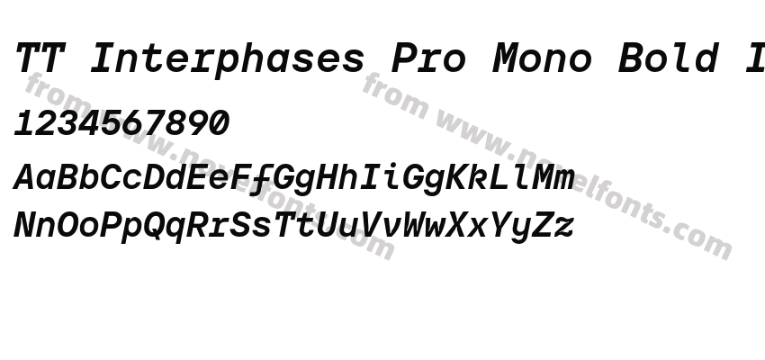 TT Interphases Pro Mono Bold ItalicPreview