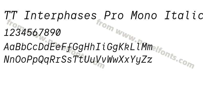 TT Interphases Pro Mono ItalicPreview