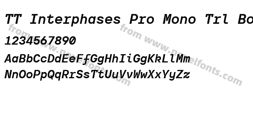 TT Interphases Pro Mono Trl Bold ItalicPreview