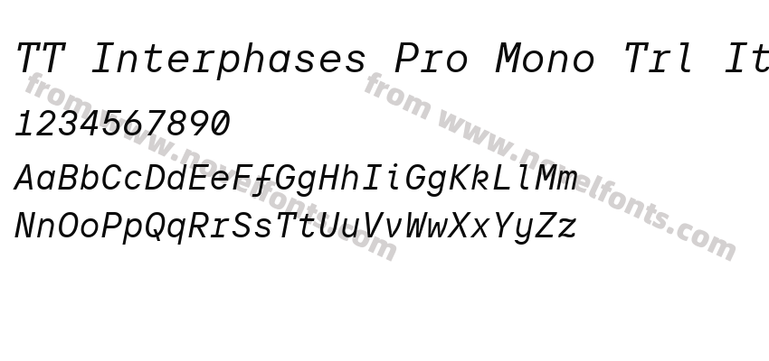 TT Interphases Pro Mono Trl ItalicPreview
