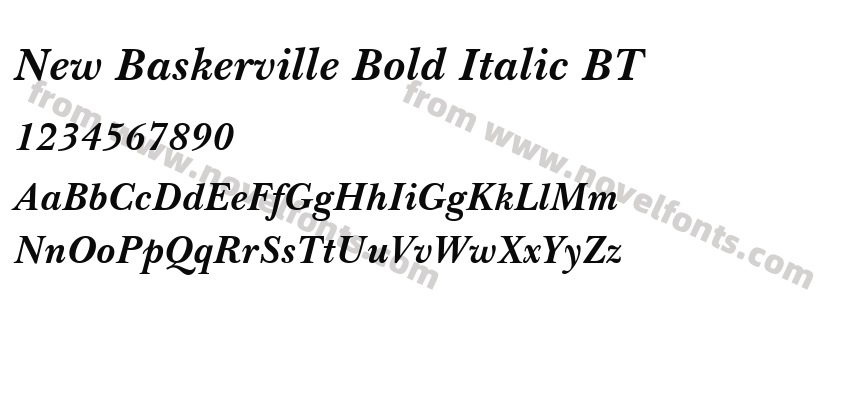 New Baskerville Bold Italic BTPreview