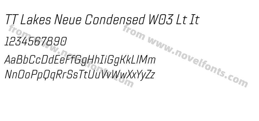 TT Lakes Neue Condensed W03 Lt ItPreview