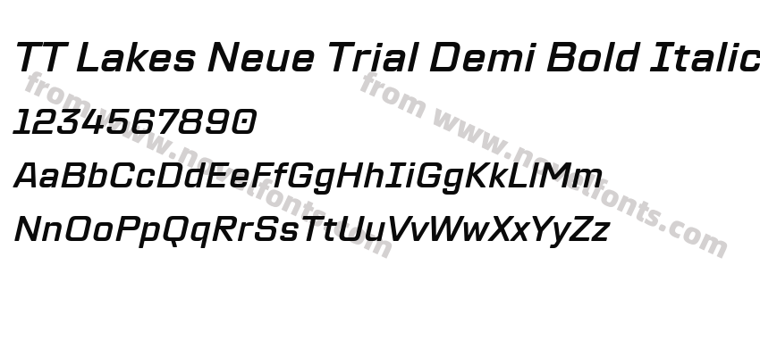 TT Lakes Neue Trial Demi Bold ItalicPreview