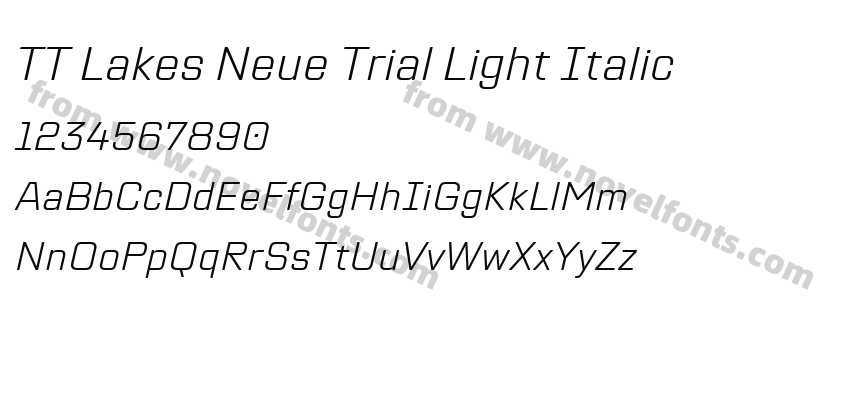 TT Lakes Neue Trial Light ItalicPreview