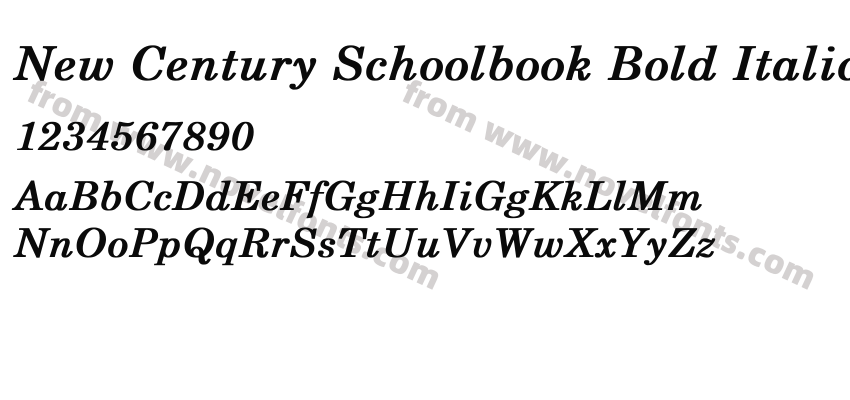 New Century Schoolbook Bold ItalicPreview