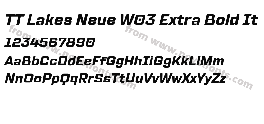 TT Lakes Neue W03 Extra Bold ItPreview