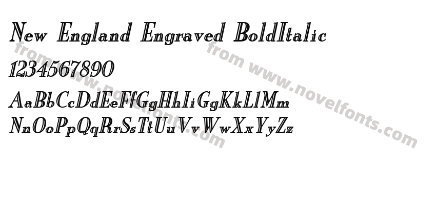 New England Engraved BoldItalicPreview