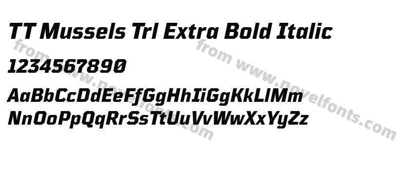 TT Mussels Trl Extra Bold ItalicPreview