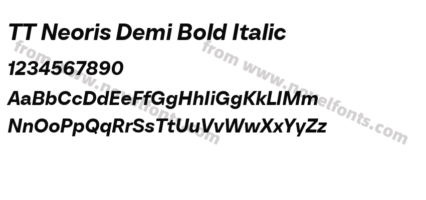 TT Neoris Demi Bold ItalicPreview