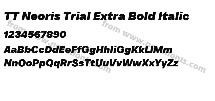 TT Neoris Trial Extra Bold ItalicPreview