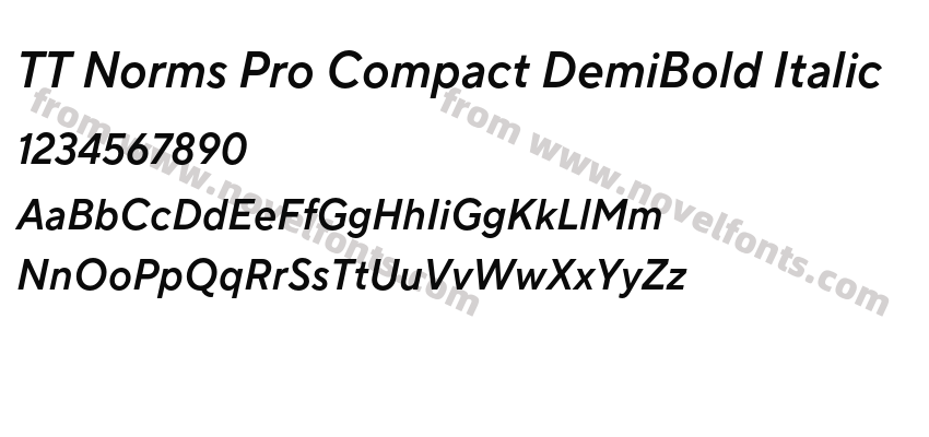 TT Norms Pro Compact DemiBold ItalicPreview