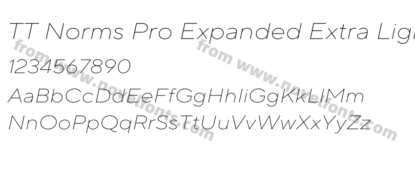 TT Norms Pro Expanded Extra Light ItalicPreview