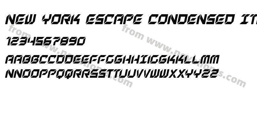 New York Escape Condensed ItalicPreview