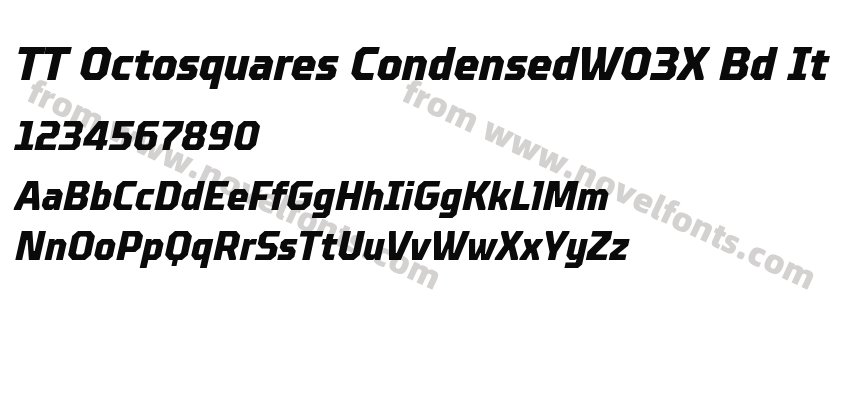 TT Octosquares CondensedW03X Bd ItPreview