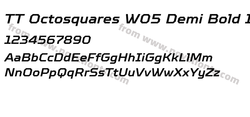 TT Octosquares W05 Demi Bold ItPreview