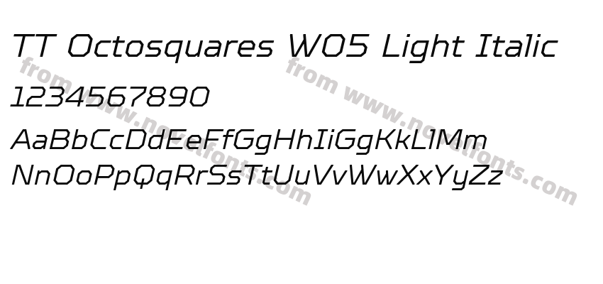 TT Octosquares W05 Light ItalicPreview