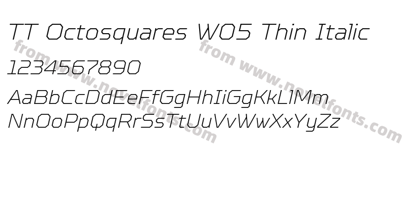 TT Octosquares W05 Thin ItalicPreview