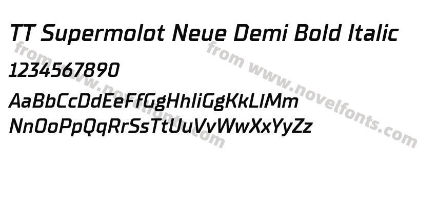 TT Supermolot Neue Demi Bold ItalicPreview