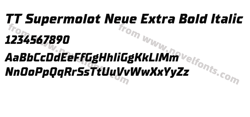 TT Supermolot Neue Extra Bold ItalicPreview
