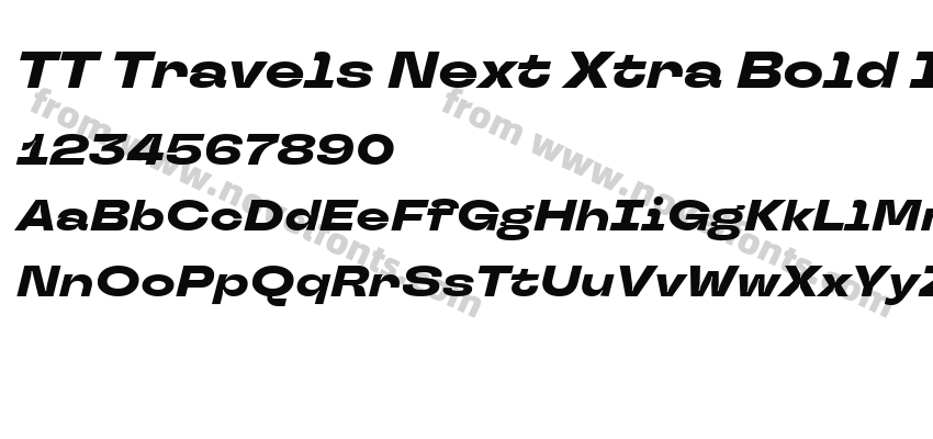 TT Travels Next Xtra Bold ItalicPreview