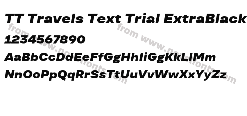 TT Travels Text Trial ExtraBlack ItalicPreview