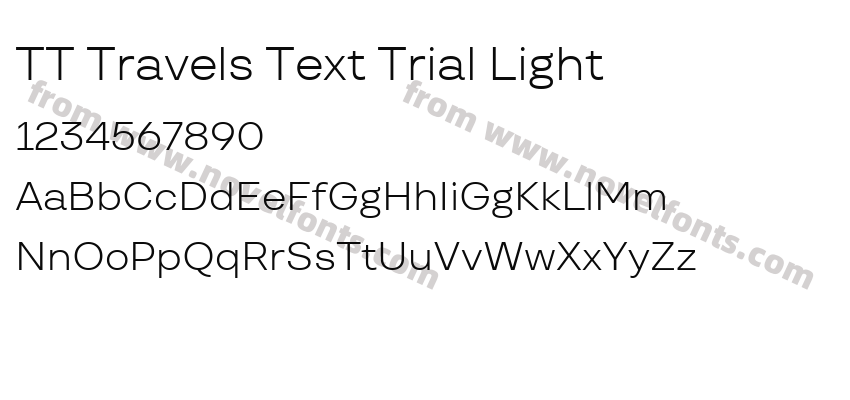 TT Travels Text Trial LightPreview