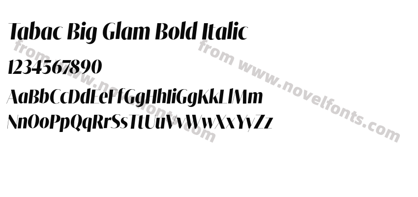 Tabac Big Glam Bold ItalicPreview