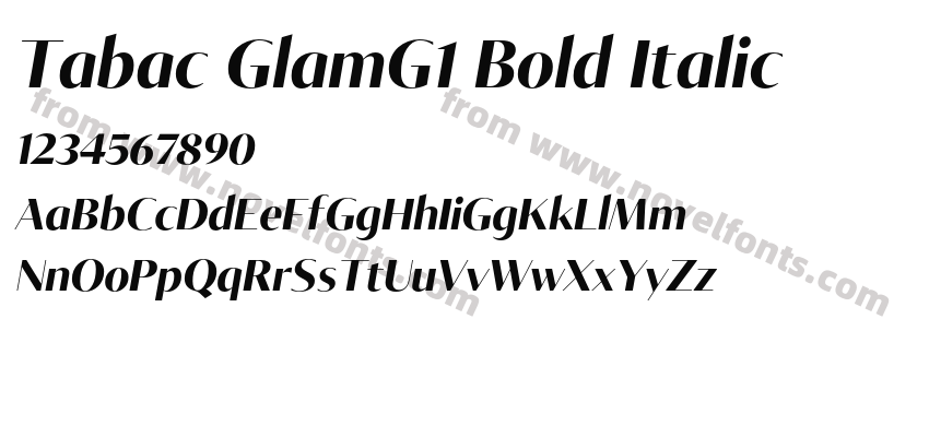 Tabac GlamG1 Bold ItalicPreview