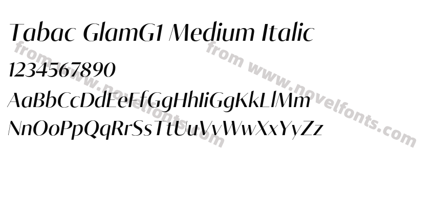 Tabac GlamG1 Medium ItalicPreview
