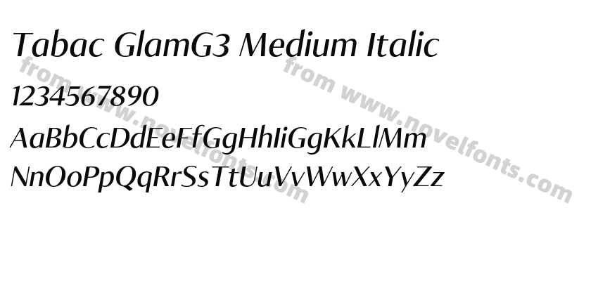 Tabac GlamG3 Medium ItalicPreview