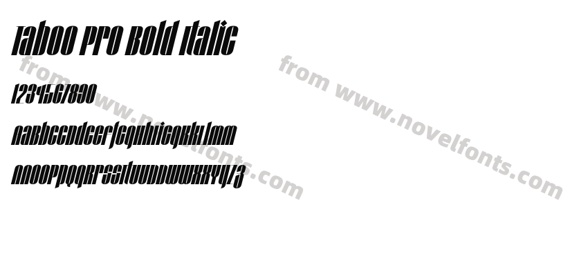 Taboo Pro Bold ItalicPreview