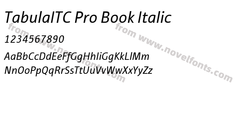 TabulaITC Pro Book ItalicPreview