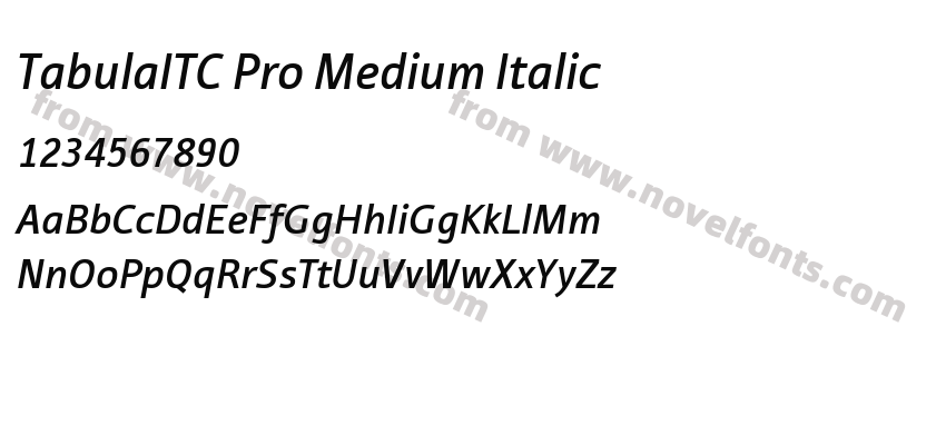 TabulaITC Pro Medium ItalicPreview