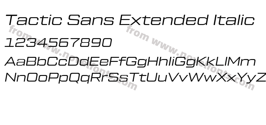 Tactic Sans Extended ItalicPreview