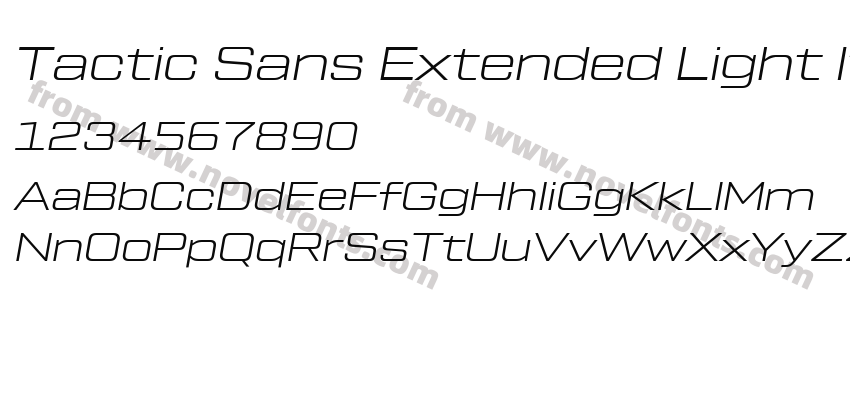 Tactic Sans Extended Light ItalicPreview