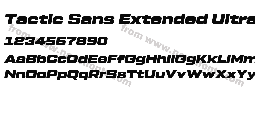 Tactic Sans Extended Ultra ItalicPreview