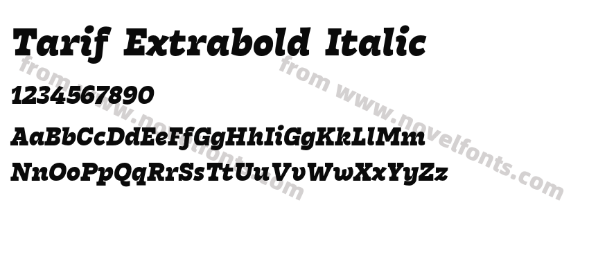 Tarif Extrabold ItalicPreview