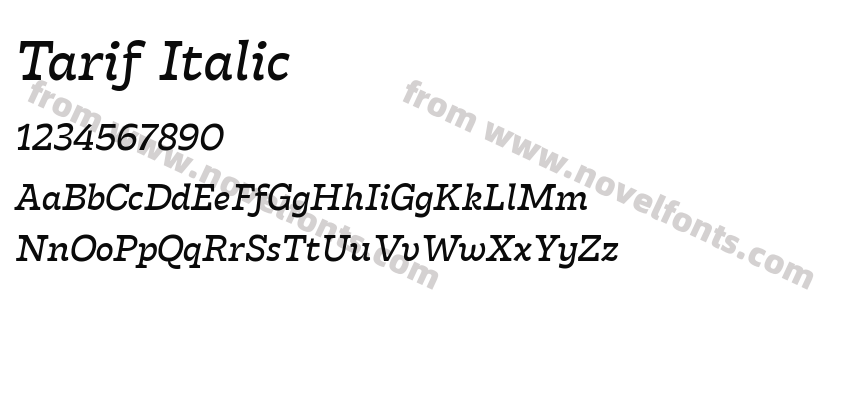Tarif ItalicPreview