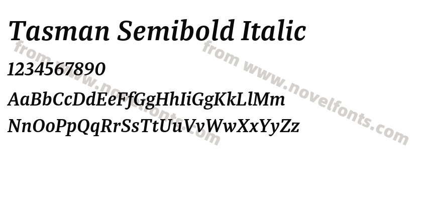 Tasman Semibold ItalicPreview