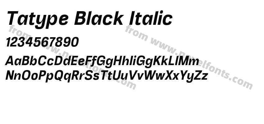 Tatype Black ItalicPreview